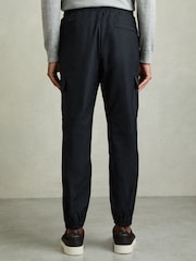 Reiss Navy Lavenham Technical Cargo Drawstring Trousers - Image 5 of 6