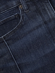 Reiss Dark Blue Heather Petite Stretch-Cotton Wide-Leg Jeans - Image 7 of 8