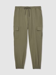 Reiss Olive Lavenham Technical Cargo Drawstring Trousers - Image 2 of 7