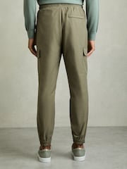 Reiss Olive Lavenham Technical Cargo Drawstring Trousers - Image 5 of 7