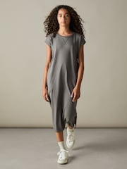 Reiss Grey Cleo 13-14 yrs Cotton-Jersey Cap-Sleeve Dress - Image 2 of 4
