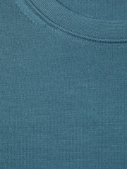 Reiss Deep Teal Blue Wessex Merino Wool Crew Neck Jumper - Image 6 of 6