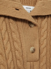 Reiss Etta Cotton-Blend Open-Collar Cable-Knit Jumper With Wool - Imagen 4 de 4