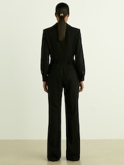 Reiss Black Ray Petite Belted Utility Jumpsuit - Image 4 of 6