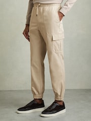 Reiss Stone Lavenham Technical Cargo Drawstring Trousers - Image 3 of 6