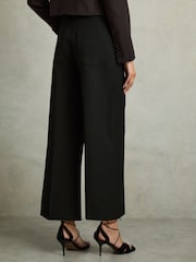 Reiss Black Myrtle Twill Culotte Trousers - Image 4 of 6