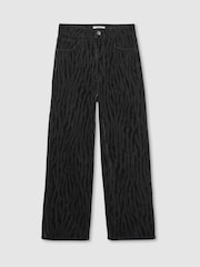 Reiss Black Lennox Cotton-Blend Flocked Straight-Leg Jeans - Image 2 of 7
