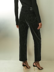 Reiss Black Lennox Cotton-Blend Flocked Straight-Leg Jeans - Image 5 of 7