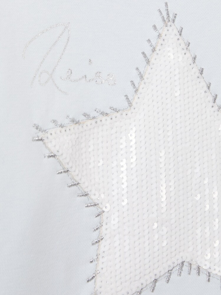 Reiss Blue Stella 4-9 yrs Cotton Blend Sequin Star Logo Sweatshirt - Image 4 of 4 Reiss Blue Stella 4-9 yrs Cotton Blend Sequin Star Logo Sweatshirt - Image 4 of 4