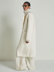 LES 100 CIEL Cream Reiss | Les 100 Ciels Boiled-Wool Bouclé Coat - Image 1 of 6