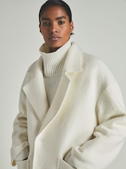 LES 100 CIEL Cream Reiss | Les 100 Ciels Boiled-Wool Bouclé Coat - Image 3 of 6