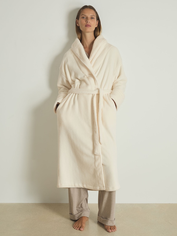 Reiss Ivory Ginny Fleece Dressing Gown - Image 1 of 6 Reiss Ivory Ginny Fleece Dressing Gown - Image 1 of 6