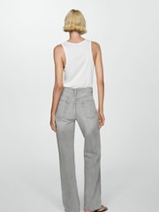 Mango Grey Miami Medium-Rise Straight Fit 100% Cotton Jeans - Image 3 of 7