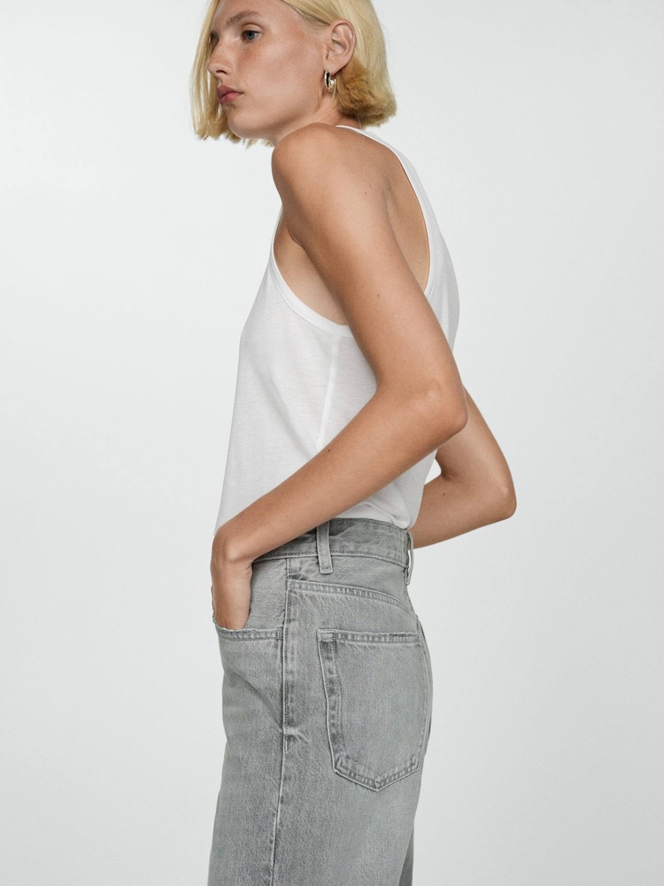 Mango Grey Miami Medium-Rise Straight Fit 100% Cotton Jeans - Image 4 of 7