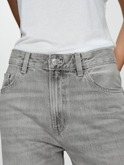 Mango Grey Miami Medium-Rise Straight Fit 100% Cotton Jeans - Image 5 of 7