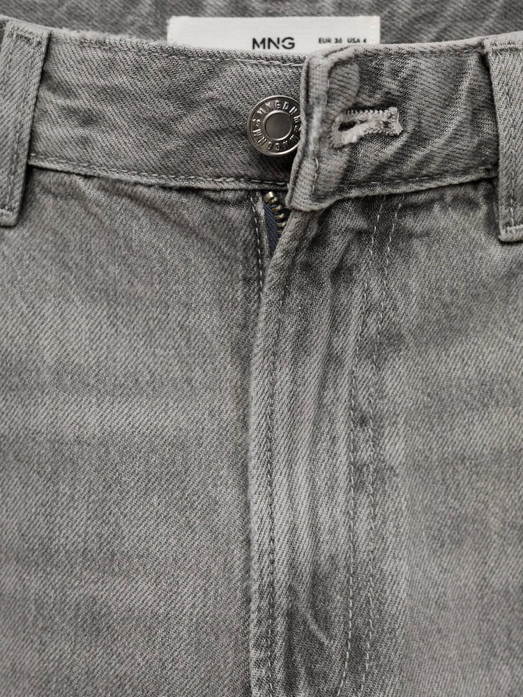 Mango Grey Miami Medium-Rise Straight Fit 100% Cotton Jeans - Image 7 of 7