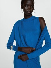 Mango Blue Fine Knit Long Cardigan - Image 2 of 6