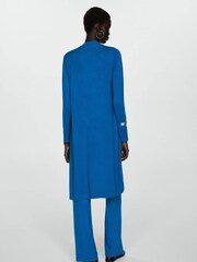 Mango Blue Fine Knit Long Cardigan - Image 3 of 6