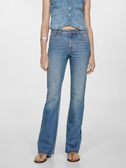 Mango Blue Fiona Flare Mid Rise Jeans - Image 3 of 7