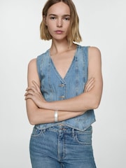 Mango Blue Fiona Flare Mid Rise Jeans - Image 4 of 7