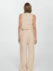 Mango Brown Wide Leg Lyocell Trousers - Image 2 of 7