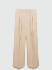 Mango Brown Wide Leg Lyocell Trousers - Image 6 of 7