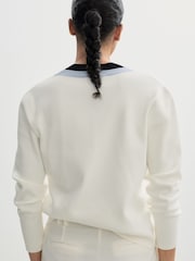 Mango Cream Piped Collar Knitted Jumper - Image 2 of 6