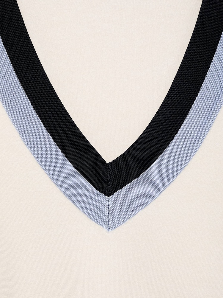Mango Cream Piped Collar Knitted Jumper - Image 6 of 6