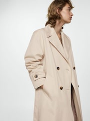 Mango Brown Double-Breasted Trench Coat - Image 4 of 7