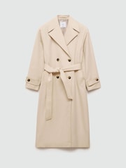 Mango Brown Double-Breasted Trench Coat - Image 6 of 7