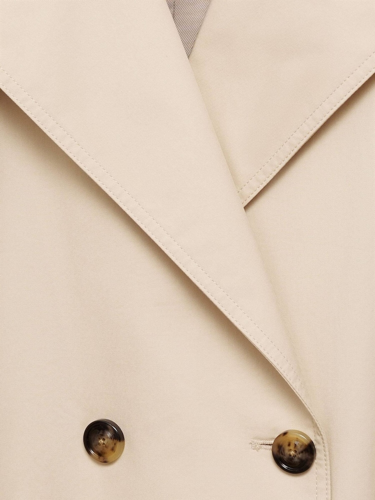 Mango Brown Double-Breasted Trench Coat - Image 7 of 7
