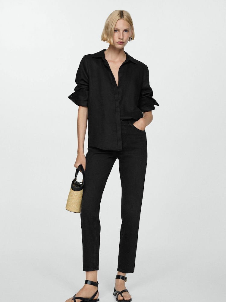 Mango Black Newmom Comfort High Rise Jeans - Image 1 of 7
