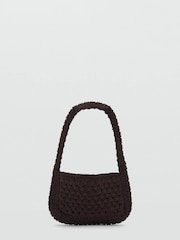 Mango Brown Crochet Shoulder Bag - Image 1 of 4