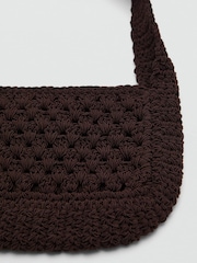 Mango Brown Crochet Shoulder Bag - Image 4 of 4