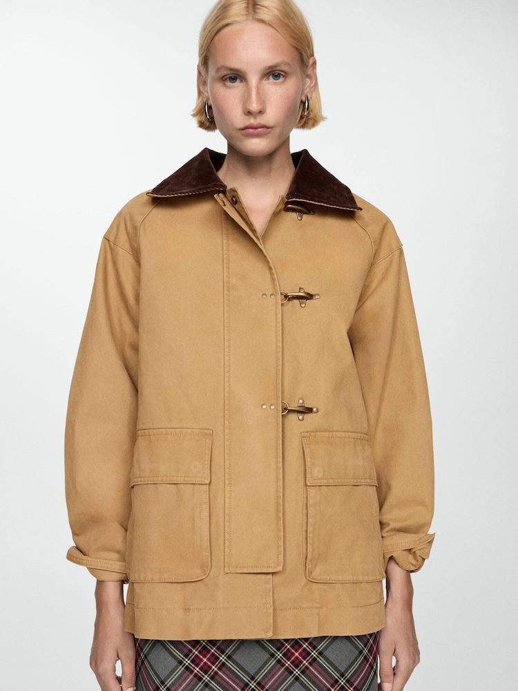 Mango Cream Camel Barn 100% Cotton Jacket - Image 1 of 7