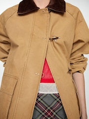 Mango Cream Camel Barn 100% Cotton Jacket - Image 4 of 7