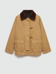 Mango Cream Camel Barn 100% Cotton Jacket - Image 6 of 7