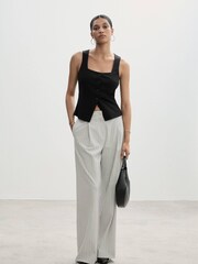 Mango Black Suit Waistcoat With Buttons - Image 1 of 6