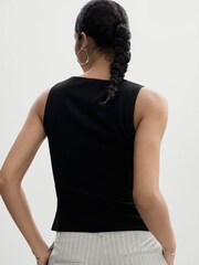 Mango Black Suit Waistcoat With Buttons - Image 2 of 6