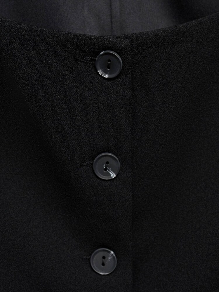 Mango Black Suit Waistcoat With Buttons - Image 6 of 6