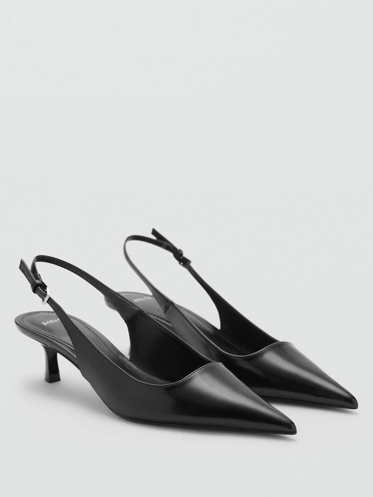 Mango Black Kitten-Heeled Shoes - Image 1 of 4