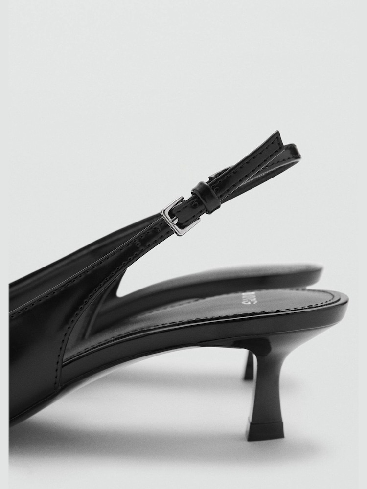 Mango Black Kitten-Heeled Shoes - Image 4 of 4