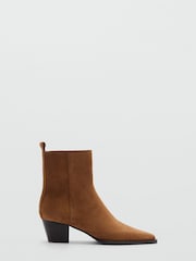 Mango Tan Suede Ankle Boots - Image 1 of 3
