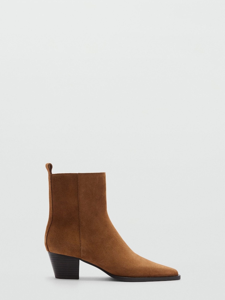 Mango Tan Suede Ankle Boots - Image 1 of 3