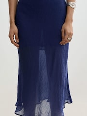 Mango Blue Midi Flowing Dress - Image 4 of 6