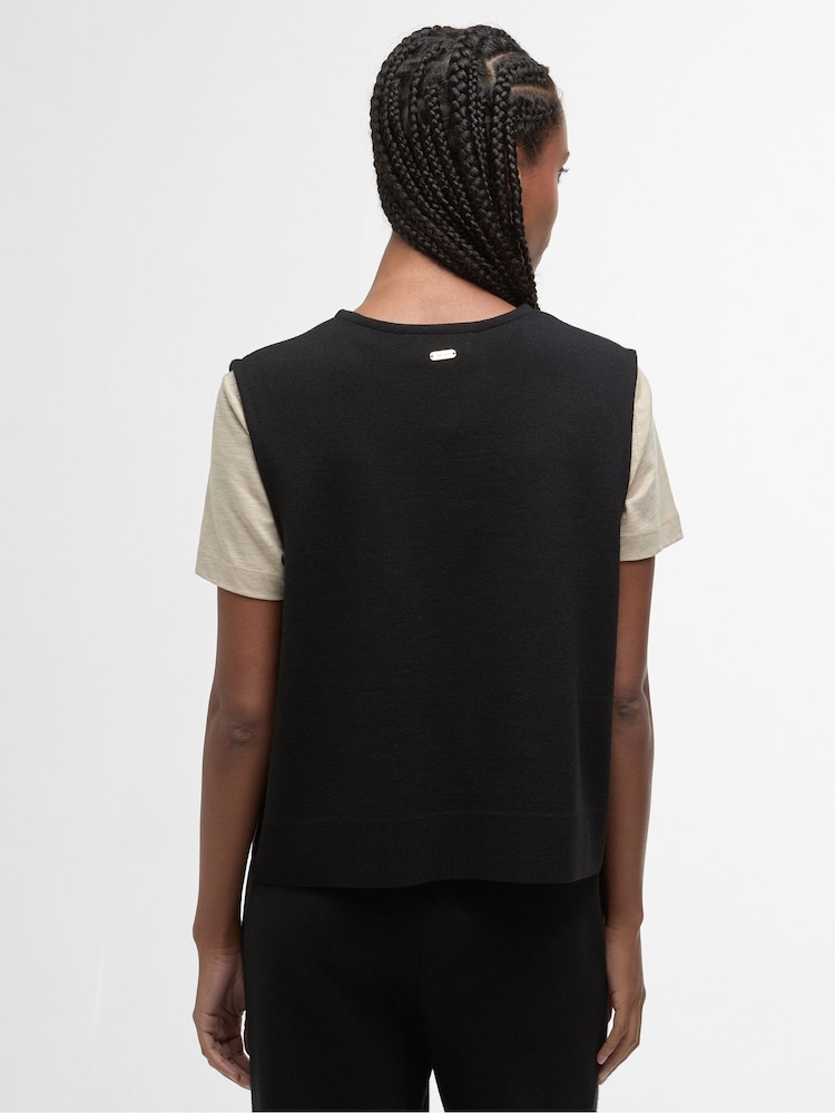 Barbour® Black Re-Engineered Maya Sleeveless Zip Up Tank - Image 2 of 7