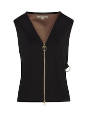 Barbour® Black Re-Engineered Maya Sleeveless Zip Up Tank - Image 7 of 7