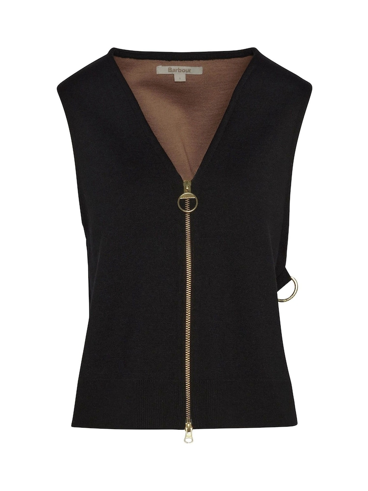 Barbour® Black Re-Engineered Maya Sleeveless Zip Up Tank - Image 7 of 7