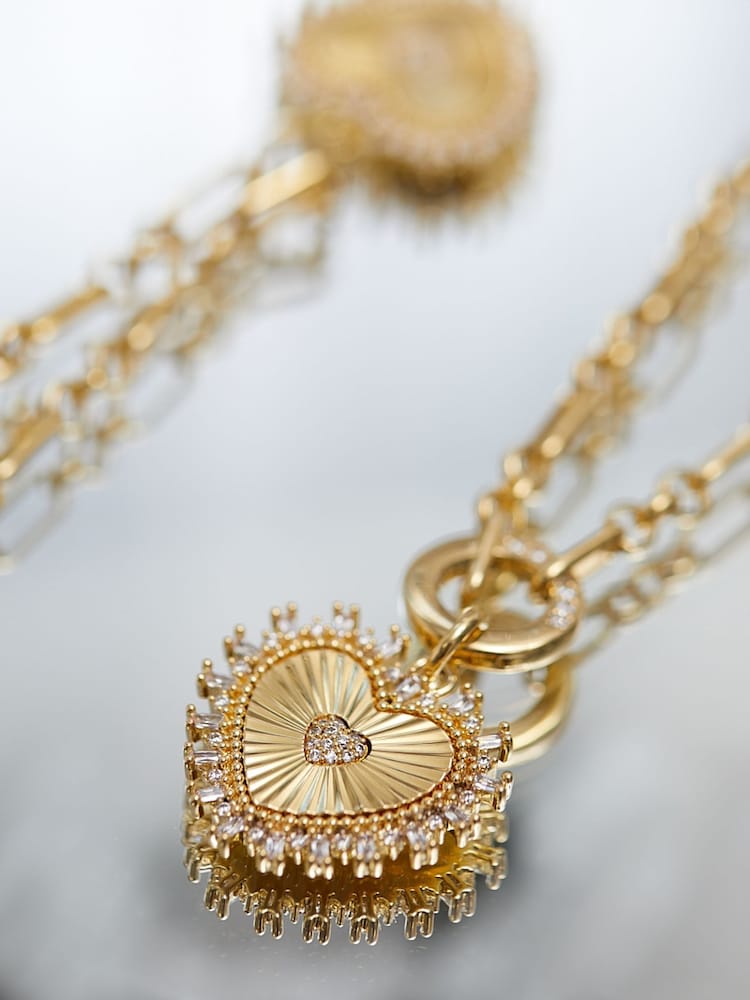 Inicio Gold Plated Heart Chain Necklace - Gift Pouch - Image 4 of 4