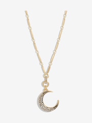 Inicio Gold Plated Enamel Moon Necklace - Gift Pouch - Image 1 of 2